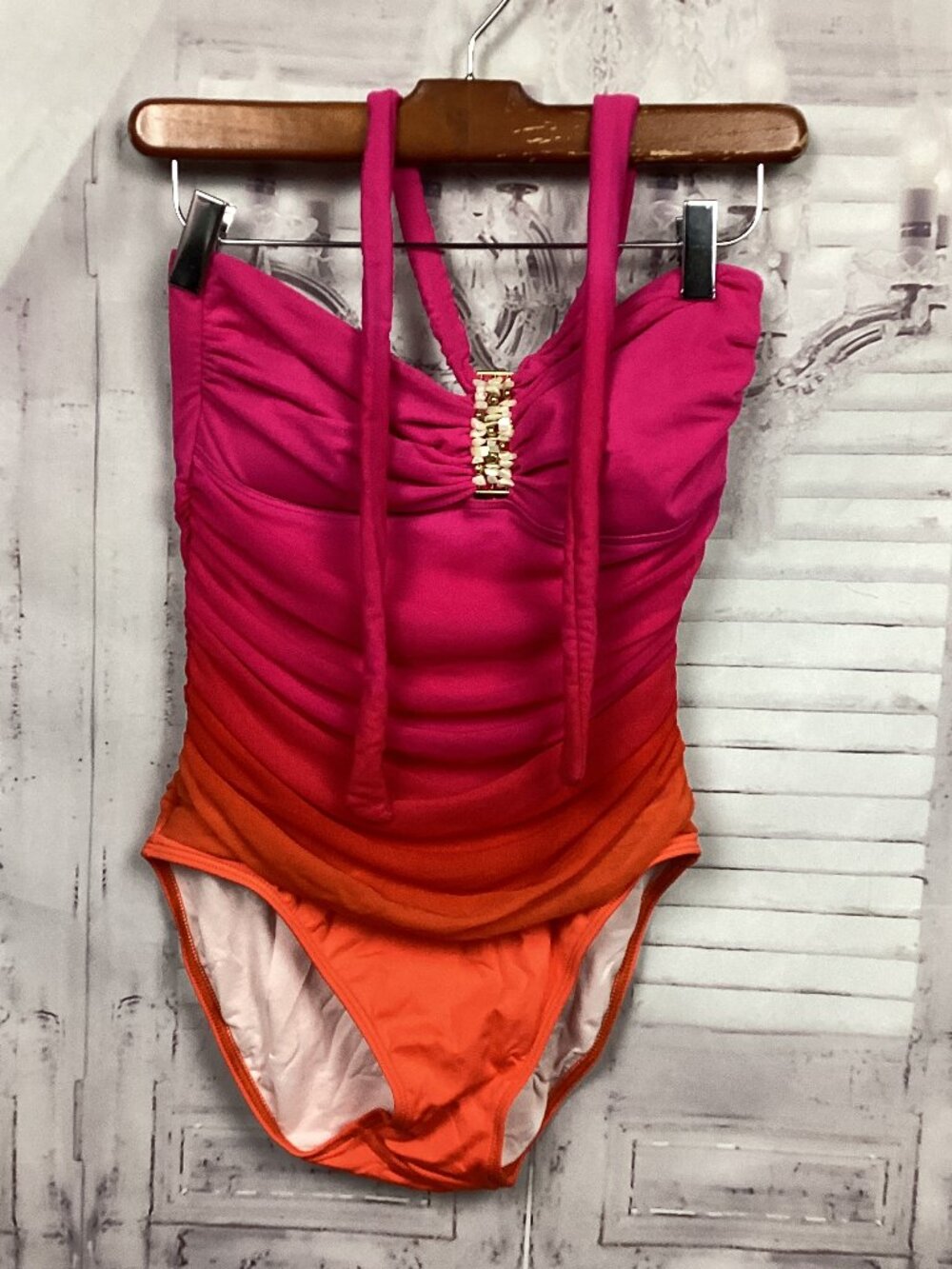 Ralph Lauren Tropical Sunset Halter Swimsuit 8